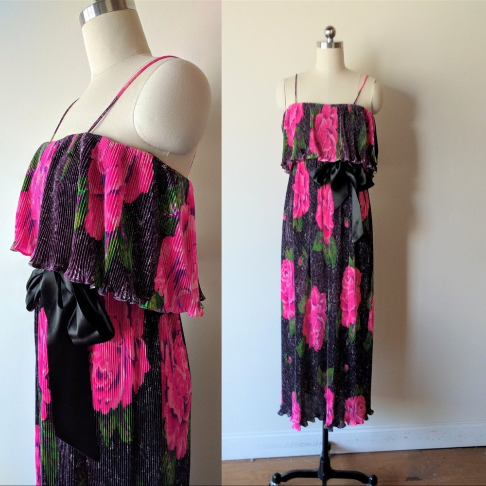 Vintage Floral Midi Dress women’s XS/S